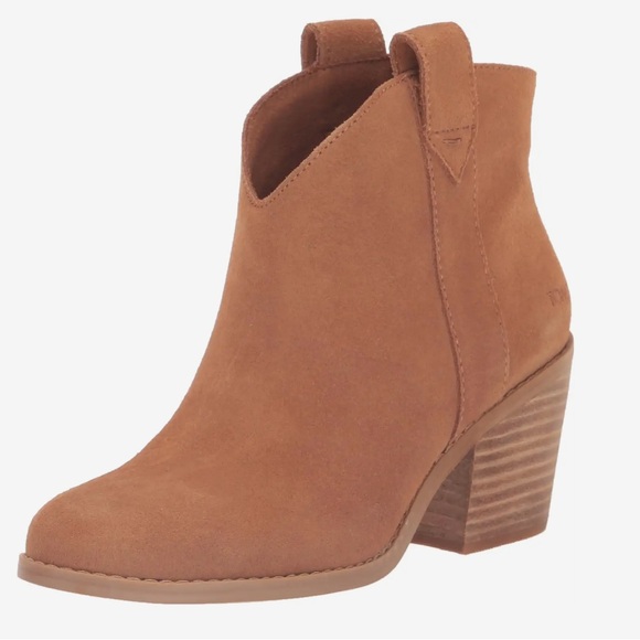 NWT TOMS CONSTANCE Heeled Boots 9.5 Tan Suede NEW NWOB no box Booties - Picture 4 of 7